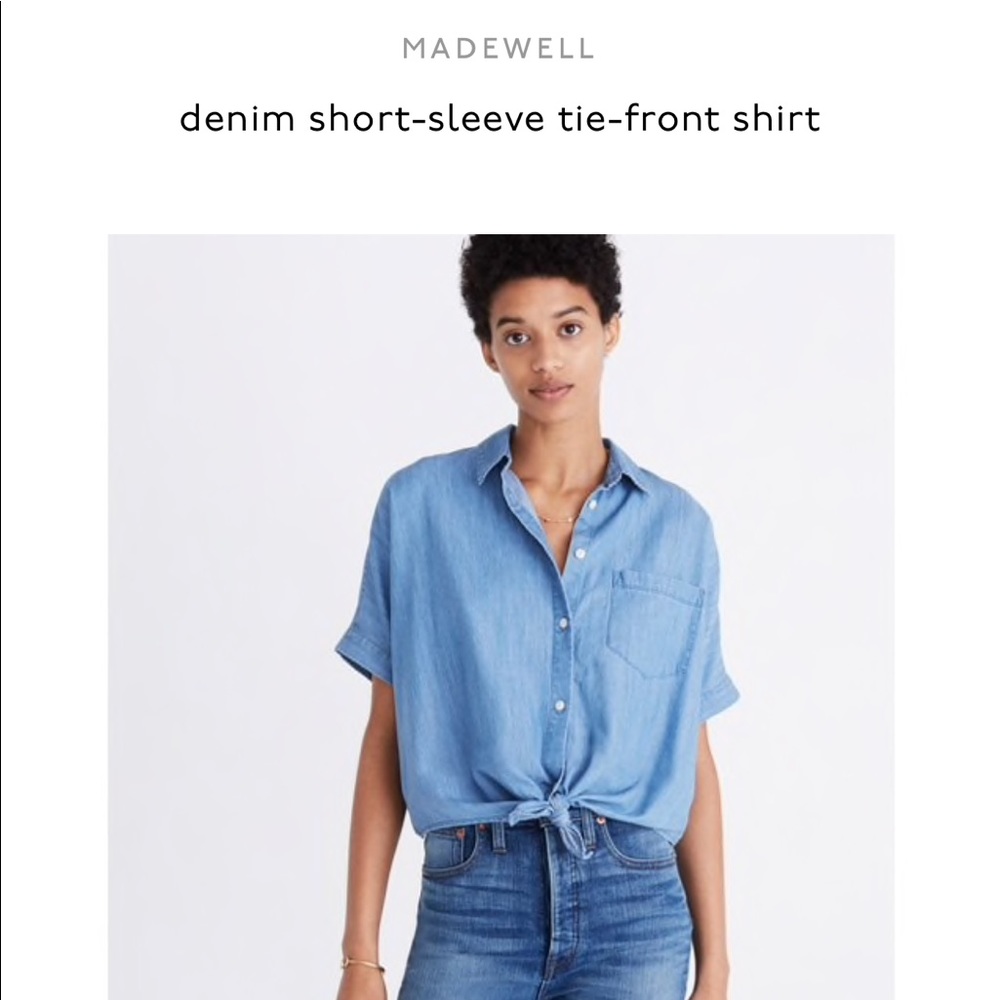 🌿Madewell chambray tie- shirt. Size XXS